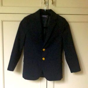 Boys Lands End Tailored Fit Navy Blazer - Size S/8